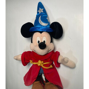 Vintage Disney Mickey Mouse Sorcerer Plush Toy Fantasia Wizard 16"